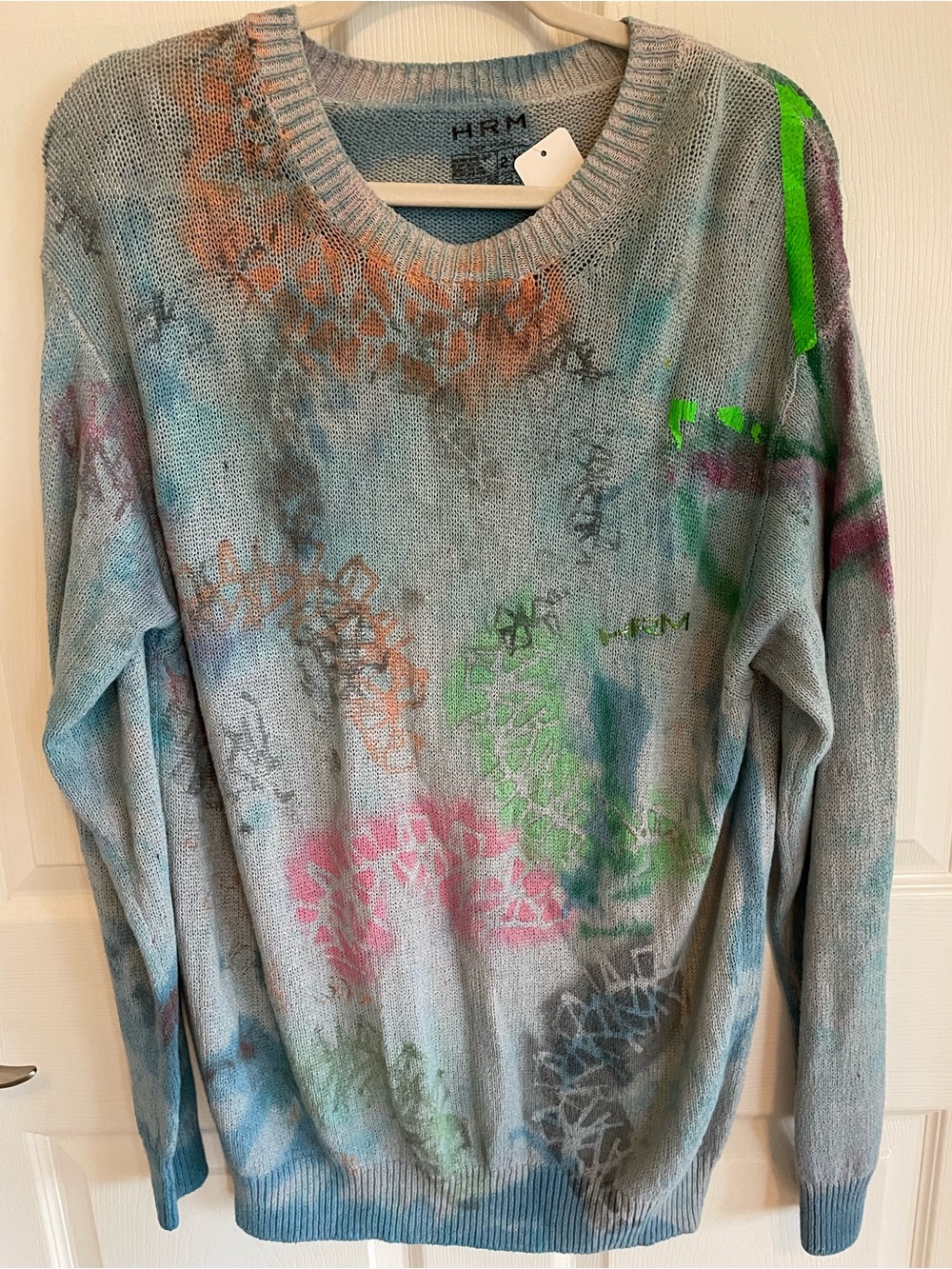 Rare HRM New York Lightweight Multi Color Tie-Dye Crewneck Sweater, Sz 2X! 🍁